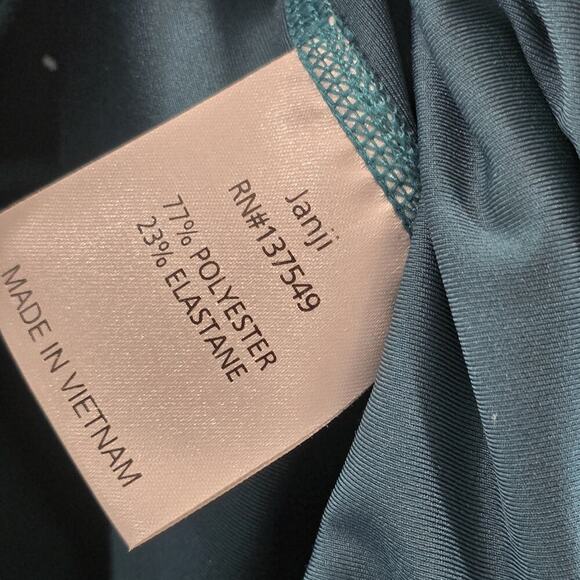 Janji Leggings Womens Small Blue Green Crop High Rise Capri Active Pockets - Picture 10 of 11